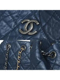 A94485 Navy Vintage Silver Gabriel Small Chain Backpack Chanel