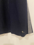 *HOT* Chanel Airline Collection Navy Cashmere Jumper and Mini Skirt Set with Silver Logo Airplane Appliqu√©s Size FR 38 (UK 10)