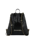 22 Shiny Calfskin Chain Backpack Black Chanel