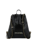 22 Shiny Calfskin Chain Backpack Black Chanel