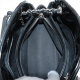 Chanel Mademoiselle Patent Leather Chain Shoulder Bag Black Silver G  14th