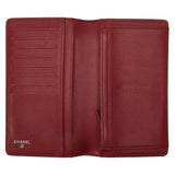Chanel Long Wallet Leather Wine Red