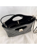 31 Gold Hardware Small Shiny Lambskin Shoulder Bag Black Chanel
