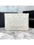 19 Medium Lambskin Clutch Bag White Chanel