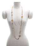100th Anniversary Stone Long Necklace Pearl CC Logo Chain Chanel