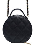 AP2502 Black Caviar Top Handle Tambourine Gold Chain Cross Bag Chanel