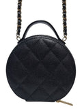 AP2502 Black Caviar Top Handle Tambourine Gold Chain Cross Bag Chanel
