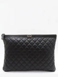 A84407 Boy silver metal large clutch Chanel