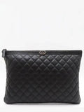 A84407 Boy silver metal large clutch Chanel