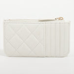 Chanel Matelasse Caviar White 5 Slot Zipper Card Case