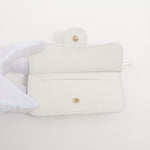 Chanel Matelasse Caviar White 5 Slot Zipper Card Case