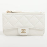 Chanel Matelasse Caviar White 5 Slot Zipper Card Case