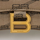 balenciaga BB Monogram Canvas Hourglass XS Satchel (SHF-64SB4v)