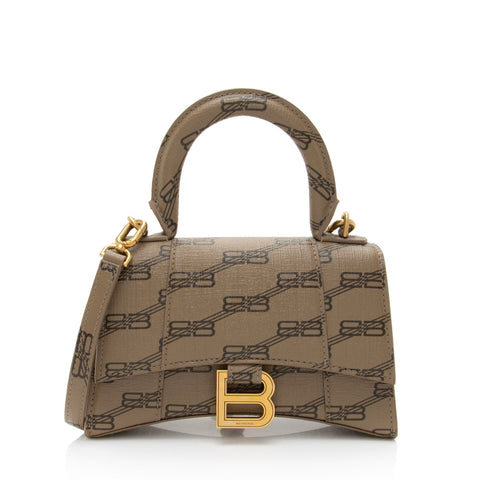 balenciaga BB Monogram Canvas Hourglass XS Satchel (SHF-64SB4v)