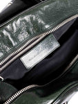 balenciaga BB Patent Leather Top Handle Bag Green