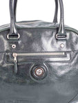 balenciaga BB Patent Leather Top Handle Bag Green