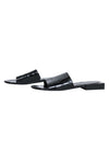 balenciaga - Black Croc Embossed Slide Sandals Sz 7.5