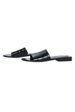 balenciaga - Black Croc Embossed Slide Sandals Sz 7.5
