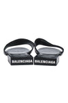 balenciaga - Black Croc Embossed Slide Sandals Sz 7.5