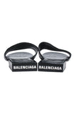 balenciaga - Black Croc Embossed Slide Sandals Sz 7.5