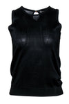 balenciaga - Black Knit Silk Sleeveless Tank Sz 6