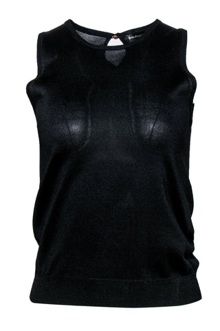 balenciaga - Black Knit Silk Sleeveless Tank Sz 6
