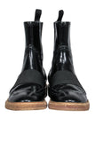 balenciaga - Black Leather Chelsea Booties w/ Elastic Strap Sz 7