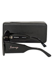 balenciaga - Black Print Large Round Sunglasses