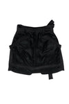 balenciaga - Black Reptile Embossed Belted Silk Miniskirt Sz 2