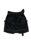 balenciaga - Black Reptile Embossed Belted Silk Miniskirt Sz 2