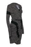balenciaga - Black & Tan Polka Dot Wrap Dress Sz 6