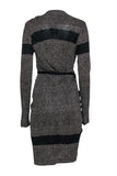 balenciaga - Black & Tan Polka Dot Wrap Dress Sz 6