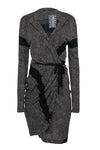 balenciaga - Black & Tan Polka Dot Wrap Dress Sz 6