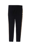 balenciaga - Black Tuxedo-Style Skinny Pants w/ Gold Sequins Sz 8