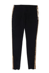 balenciaga - Black Tuxedo-Style Skinny Pants w/ Gold Sequins Sz 8
