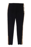balenciaga - Black Tuxedo-Style Skinny Pants w/ Gold Sequins Sz 8