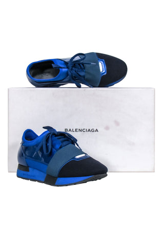 balenciaga - Blue Lace Up Sneakers Sz 8