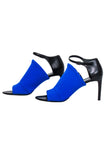balenciaga - Blue Scuba Knit Upper Open Toe Pumps Sz 8