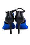balenciaga - Blue Scuba Knit Upper Open Toe Pumps Sz 8