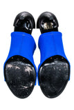 balenciaga - Blue Scuba Knit Upper Open Toe Pumps Sz 8