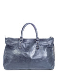 balenciaga Distressed Leather Classic Hardware City Duffle Bag Black