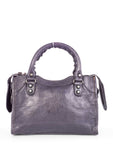 balenciaga Distressed Leather Classic Hardware Mini City Bag Black