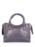 balenciaga Distressed Leather Classic Hardware Mini City Bag Black