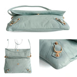 balenciaga balenciaga balenciaga Giant Clutch with shoulder strap in aqua green leather