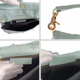balenciaga balenciaga balenciaga Giant Clutch with shoulder strap in aqua green leather