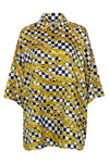balenciaga - Gold, Black, & White Checkered Chain Print Top Sz 4