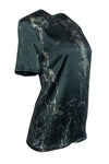 balenciaga - Green Marble Print Silk Top Sz 6
