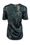 balenciaga - Green Marble Print Silk Top Sz 6