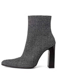 balenciaga Houndstooth Wool Ankle Boots Black White