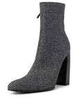 balenciaga Houndstooth Wool Ankle Boots Black White